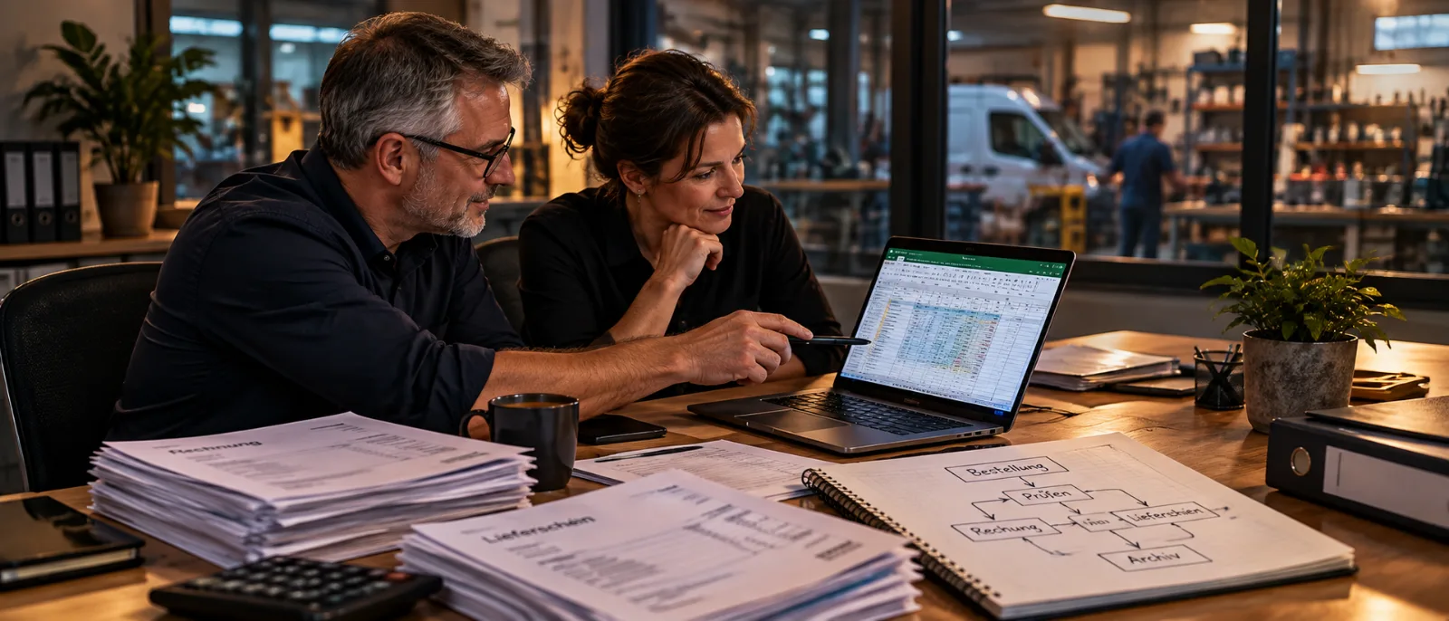 Prozess-Check vor Ort: Analyse von Excel-Listen und Papierbelegen im Betrieb